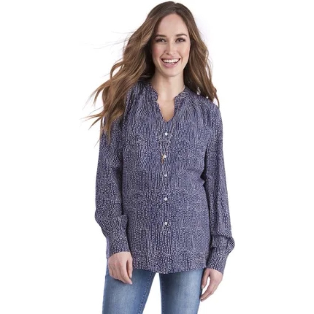 Seraphine Maternity Navy Button-Up Blouse 4